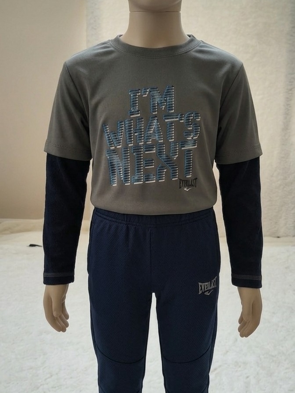 Everlast Gray Crewneck Tee with Blue Accent